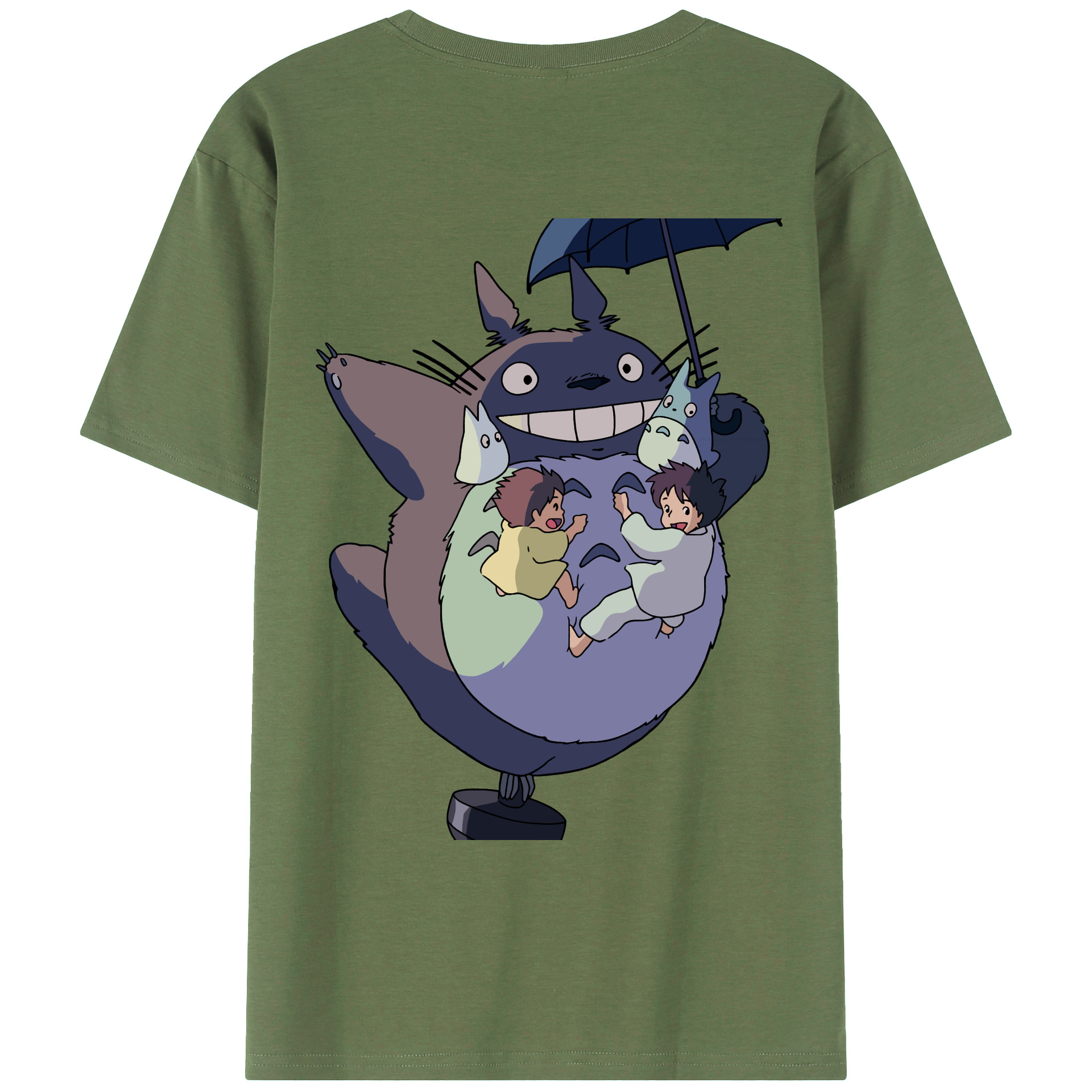 （画像用） となりのトトロ 草壁メイ 草壁サツキ My Neighbor Totoro Satsuki Kusakabe Mei Kusakabe 綿100％ メンズ半袖Tシャツ（バックプリント） 通気性